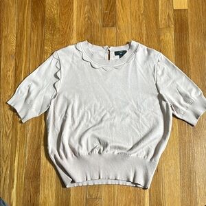 J.Crew Scalloped S/S Sweater blush L EUC